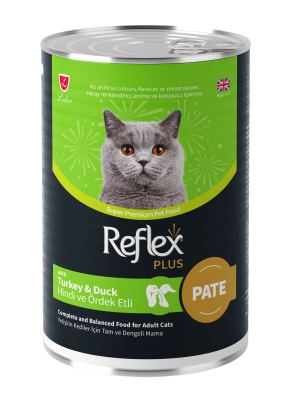 Reflex Plus Pate İçinde Et Parçacıklı Hindi Ve Ördek Etli Yetişkin Kedi Konservesi 395 Gr - 1