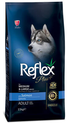Reflex Plus Somonlu Orta ve Büyük Irk Yetişkin Köpek Maması 15 kg - 1