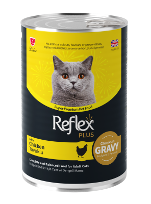 Reflex Plus Sos İçinde Et Parçacıklı Tavuklu Yetişkin Kedi Konservesi 400 Gr - 1