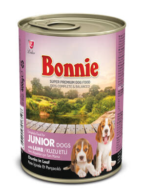 Bonnie Kuzu Etli Yavru Köpek Konservesi 400 gr (12 Adet) - 1