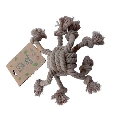 Ellie Pet Doğal Pamuklu Köpekler İçin Diş Kaşıma İpi Ekru - 1