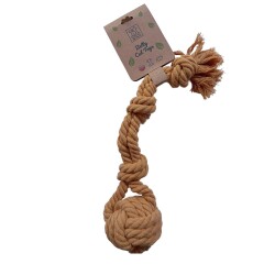 Ellie Pet Doğal Pamuklu Üç Düğümlü Köpekler İçin Diş Kaşıma İpi Hardal - ELLİE PET