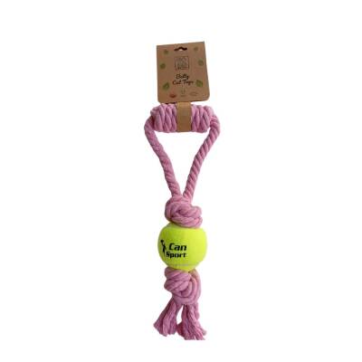 Ellie Pet Tenis Toplu Doğal Pamuklu Köpekler İçin Diş Kaşıma İpi Beyaz - 1