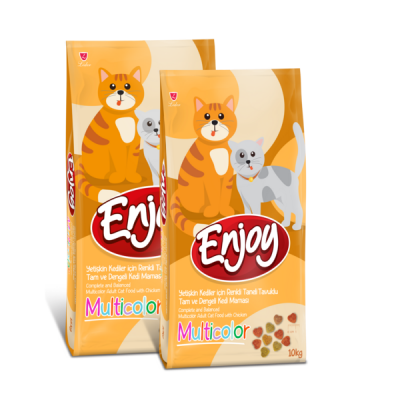 Enjoy Multicolor Renkli Taneli Yetişkin Kedi Maması 10 Kg - 1