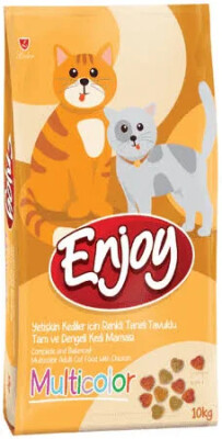 Enjoy Renkli Taneli Yetişkin Kedi Maması 10 Kg (2 Adet) - ENJOY