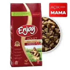 Enjoy Yetişkin Köpek Kuzulu Açık Kuru Maması 1 Kg (3 Adet) - 1