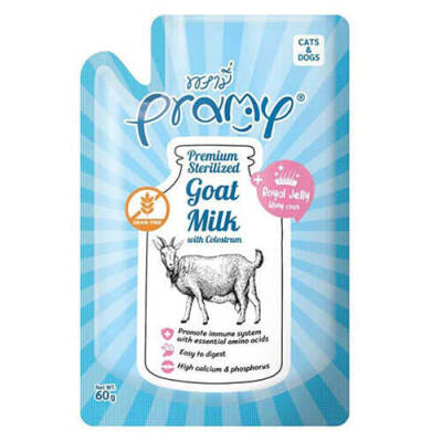 Pramy Goat Milk Sterilized Kolostrum ve Arı Sütlü Keçi Sütlü Yavru Kedi Sıvı Mama 60 Gr - 1