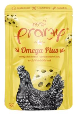 Pramy Omega Plus Jöle İçinde Tavuklu ve Peynirli Yetişkin Kedi Maması 70 Gr (4 Adet) - 1