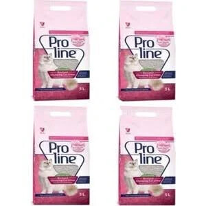 Proline Bentonit Bebek Pudralı Kedi Kumu 5 lt (4 Adet) - PROLİNE