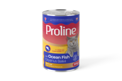 Proline Okyanus Balıklı Pate İçinde Et Parçacıklı Konserve Kedi Maması 395 Gr (24 Adet) - 1