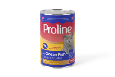 Proline Okyanus Balıklı Pate İçinde Et Parçacıklı Konserve Kedi Maması 395 Gr (8 Adet) - 1