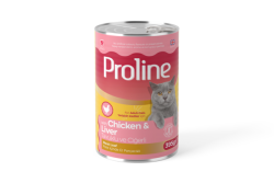 Proline Tavuklu Ve Ciğerli Pate İçinde Et Parçacıklı Yetişkin Kedi Konservesi 400 Gr (12 Adet) - PROLİNE