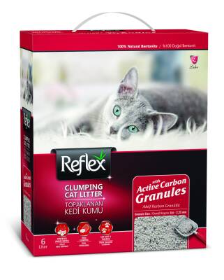 Reflex Box Aktif Karbon Granüllü Topaklanan Kedi Kumu 6 lt - 1