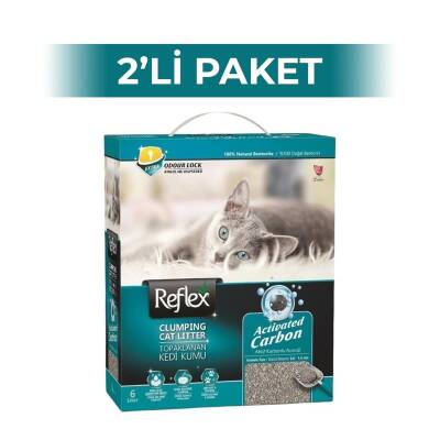 Reflex Aktif Karbonlu Topaklanan Kedi Kumu 6 Lt (2 Adet) - 1