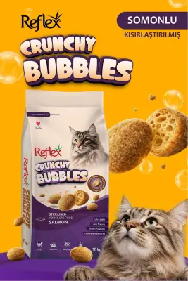 Reflex Crunchy Bubbles Somonlu Kısırlaştırılmış Yetişkin Kedi Maması 10 Kg - 1