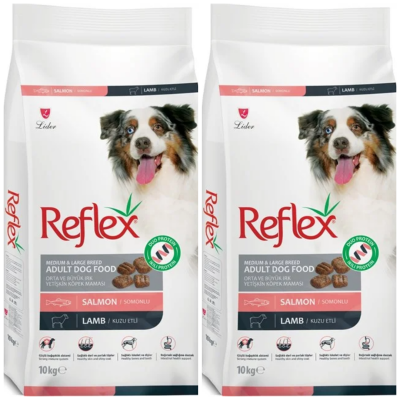 Reflex Duo Protein Somonlu Kuzu Etli Orta Ve Büyük Irk Yetişkin Köpek Maması 10 kg (2'li set) - 1