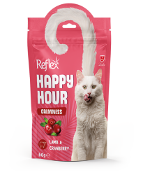 Reflex Happy Hour Calmness Kuzu Etli Ve Kızılcıklı Sakinleşmeyi Destekleyici Kedi Ödül Maması 60 Gr - REFLEX