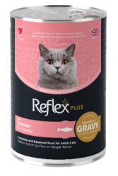 Reflex Plus Gravy Somonlu Sos İçinde Et Parçacıklı Yetişkin Kedi Konservesi 400 Gr (12 Adet) - REFLEX PLUS