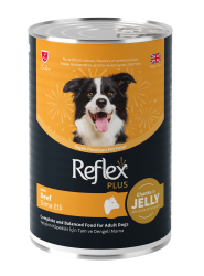 Reflex Plus Jöle İçinde Et Parçacıklı Dana Etli Yetişkin Köpek Konservesi 400 Gr (12 Adet) - REFLEX PLUS