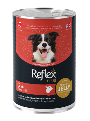 Reflex Plus Jöle İçinde Et Parçacıklı Kuzu Etli Yetişkin Köpek Konservesi 400 Gr (12 Adet) - 1