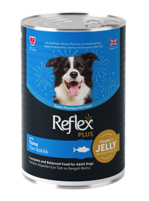 Reflex Plus Jöle İçinde Et Parçacıklı Ton Balıklı Yetişkin Köpek Konservesi 400 Gr (12 Adet) - 1