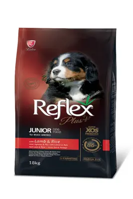 Reflex Plus Junior Kuzu Etli Pirinçli Büyük Irk Yavru Köpek Maması 18 KG - 1