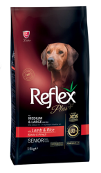 Reflex Plus Kuzu Etli 15 kg Orta Büyük Irk Yaşlı Köpek Maması - REFLEX PLUS