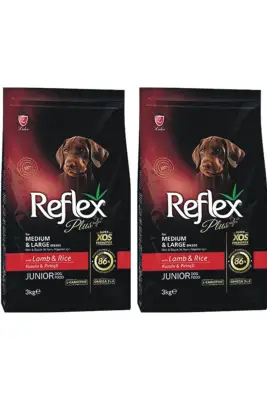 Reflex Plus Kuzulu Pirinçli Orta Büyük Irk Yavru Köpek Maması 3 kg (2 Adet) - 1