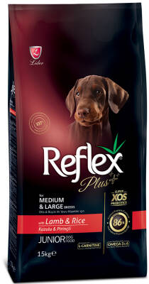 Reflex Plus Kuzulu Pirinçli Orta Büyük Irk Yavru Köpek Maması 15 kg - 1