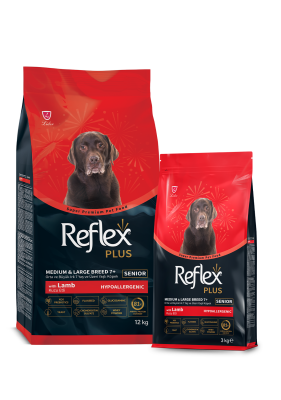 Reflex Plus Orta Ve Büyük Irk Kuzulu Pirinçli Yaşlı Köpek Maması 3 Kg - 1