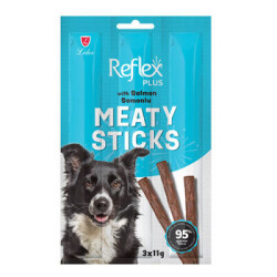 Reflex Plus Meaty Sticks Somonlu Tahılsız Köpek Ödül Çubukları 3x11 gr - REFLEX PLUS
