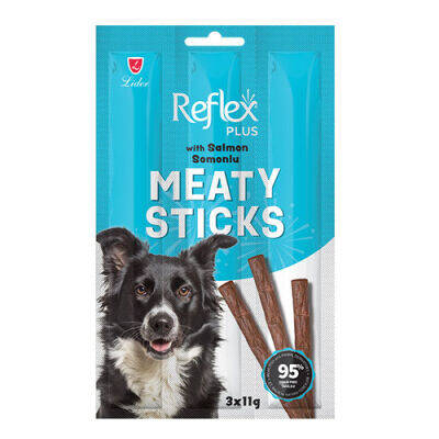 Reflex Plus Meaty Sticks Somonlu Tahılsız Köpek Ödül Çubukları 3x11 gr - 1