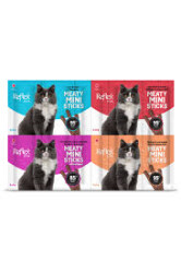 Reflex Plus Mini Mix Somonlu,Kuzulu,Biftekli,Kısır Tavuklu Kedi Ödülleri 20 x 2 Gr - REFLEX PLUS