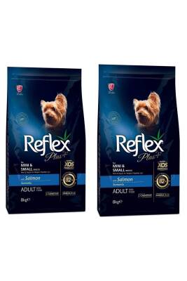 Reflex Plus Mini ve Küçük Irk Somonlu Yetişkin Köpek Maması 8Kg (2 Adet) - 1