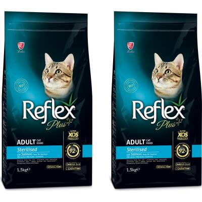 Reflex Plus Somonlu Kısırlaştırılmış Kedi Maması 1,5 Kg (2 Adet) - 1