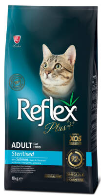 Reflex Plus Somonlu Kısırlaştırılmış Kedi Maması 8 kg. - 1