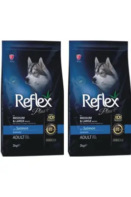 Reflex Plus Somonlu Orta Büyük Irk Yetişkin Köpek Maması 3 Kg (2 Adet) - 1