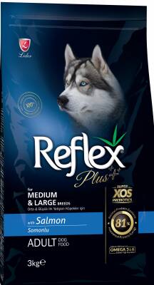 Reflex Plus Somonlu Orta Ve Büyük Irk Yetişkin Köpek Maması 3 Kg - 1