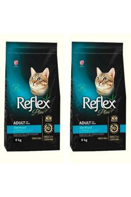 Reflex Plus Somonlu Kısırlaştırılmış Yetişkin Kedi Maması 8Kg (2 Adet) - 1