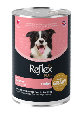 Reflex Plus Sos İçinde Et Parçacıklı Somonlu Yetişkin Köpek Konservesi 400 Gr (12 Adet) - 1