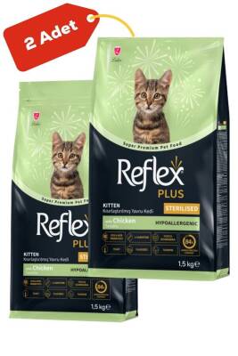 Reflex Plus Tavuklu Kısırlaştırılmış Yavru Kedi Maması 1,5 Kg (2 Adet) - 1