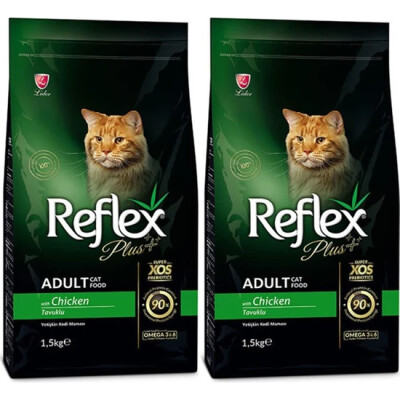Reflex Plus Tavuklu Yetişkin Kedi Maması 1,5 kg (2 Adet) - REFLEX PLUS