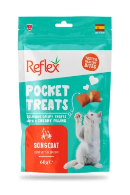 Reflex Pocket Treats Deri Tüy Bakımı Kedi Ödülü 60 gr - 1