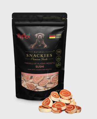 Reflex Snackies Tavuklu Ve Alaska Mezgitli Sushi 90 Gr Köpek Ödül Maması - 1