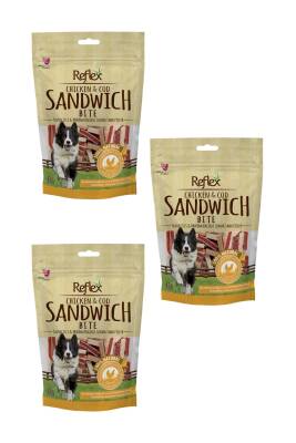 Reflex Sandwich Bite Tavuklu ve Morina Balıklı Köpek Ödül Maması 80G (3 Adet) - 1