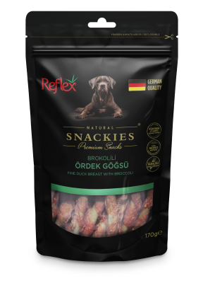 Reflex Snackies Brokolili Ördek Göğüs Tahılsız Köpek Ödül Çubukları 170 Gr (16 Adet) - 1