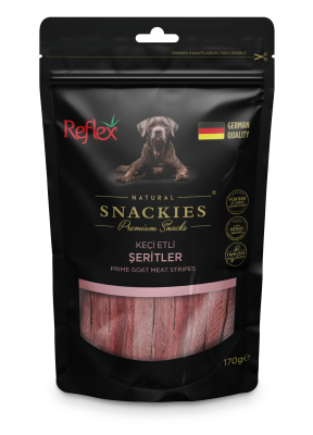 Reflex Snackies Keçi Etli Şerit Tahılsız Köpek Ödül Çubukları 170 Gr (16 Adet) - 1