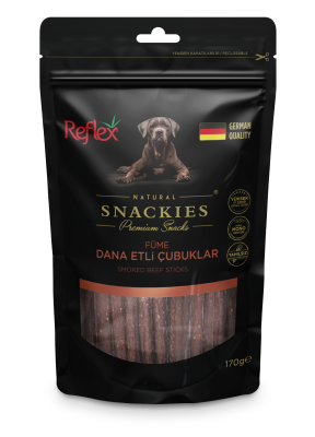 Reflex Snackies Naturel Füme Dana Etli Tahılsız Köpek Ödül Çubukları 170 Gr (16 Adet) - 1