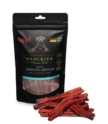 Reflex Snackies Ördek Göğüs Etli Şeritler 90 Gr Köpek Ödül Maması (4 adet) - 1