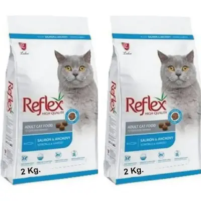 Reflex Somonlu Hamsili Yetişkin Kedi Maması 2 kg (2 Adet) - 1
